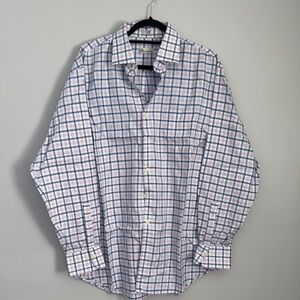 Peter Millar Blue and White Casual Button Down Shirt